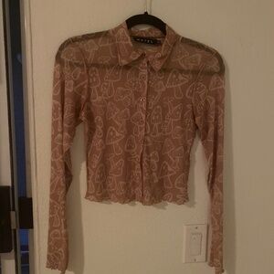 Motel Rocks Tan Sheer Top